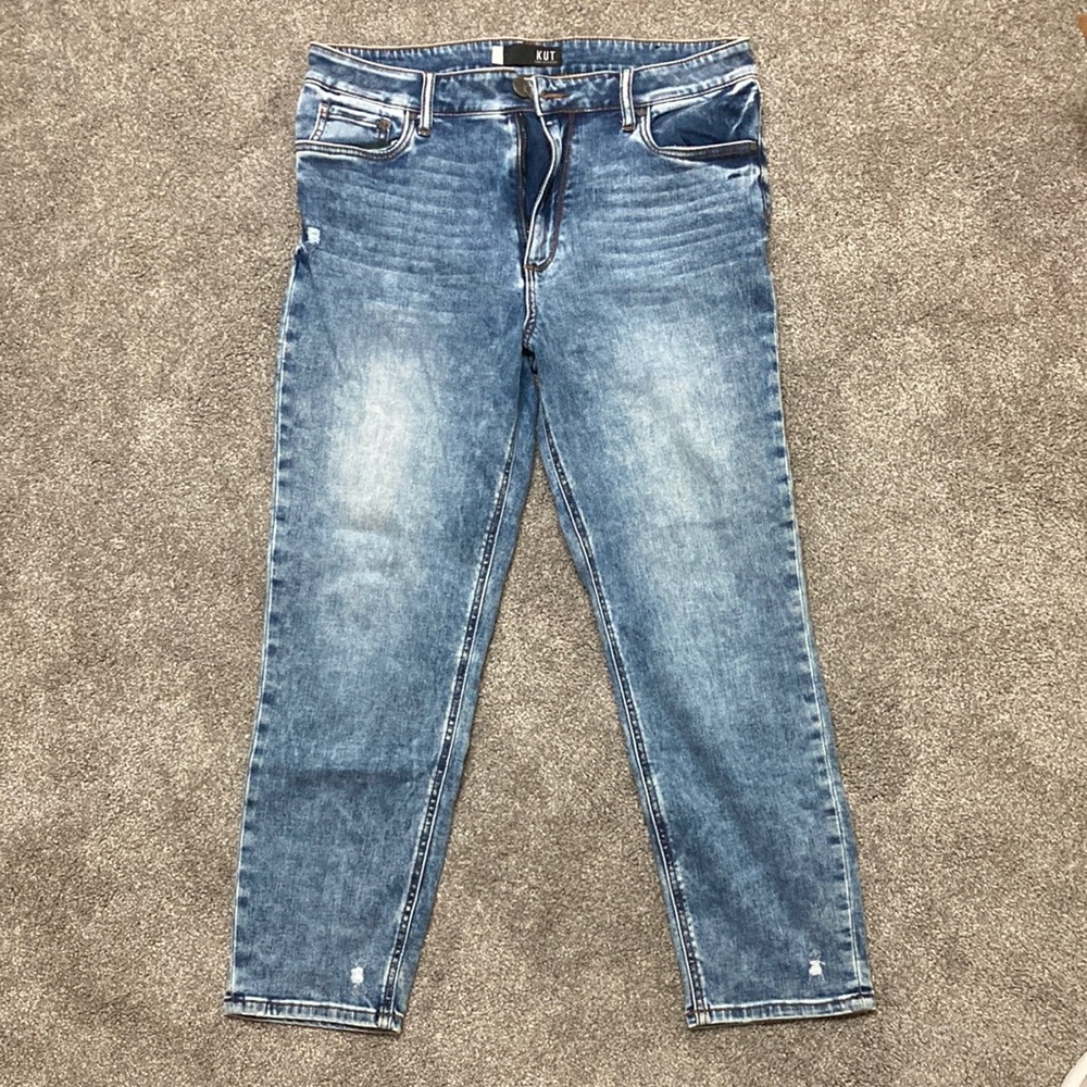 Kut From the Kloth Naomi Girlfriend Ankle Straight Leg Size 10
